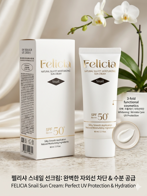 FELICIA SNAIL SUN BLOCK  SPF 50 PA++++60ML ( MADE IN KOREA) 