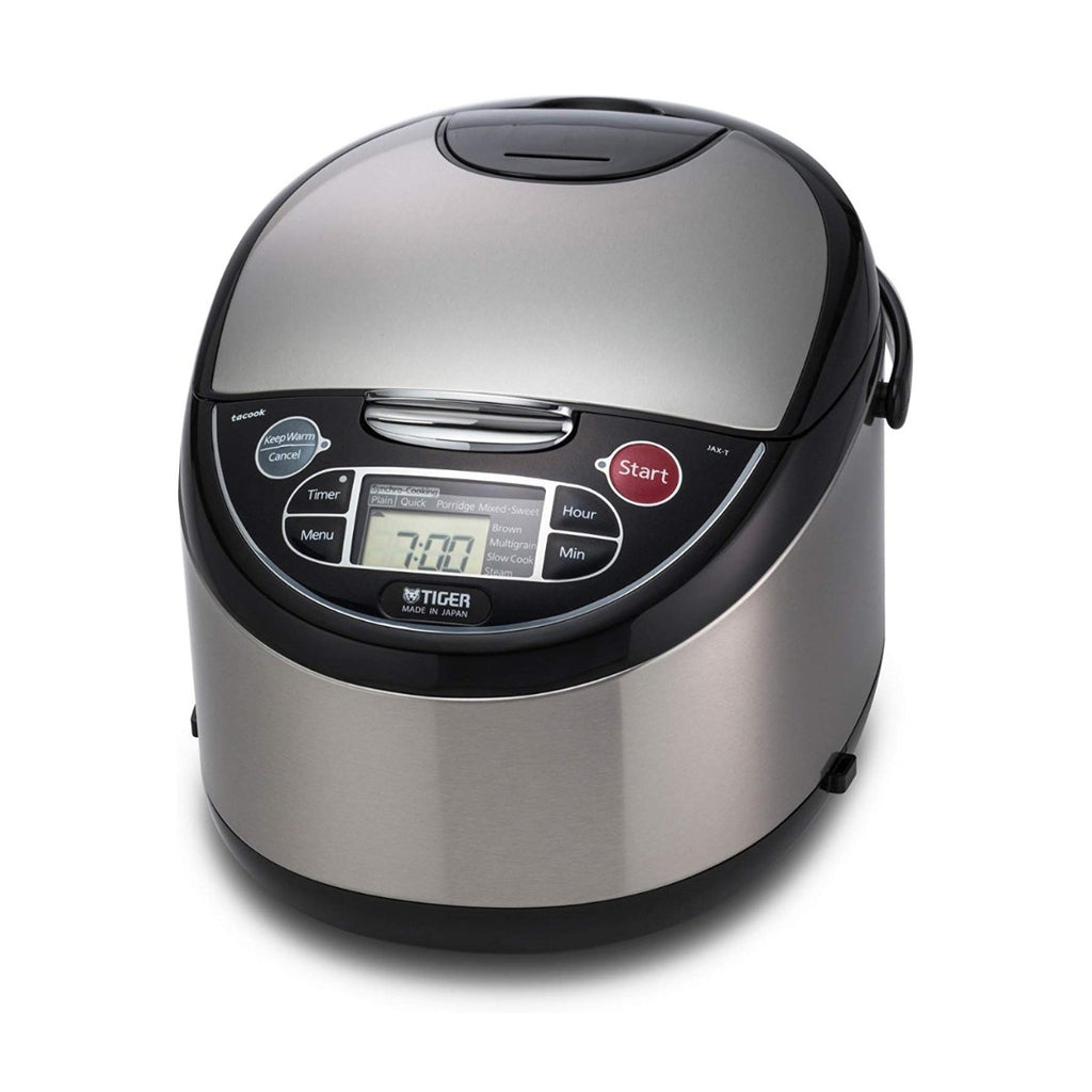 Tiger 5.5 Cups Rice Cooker with Food Steamer & Slow Cooker, Stainless Steel Black ( MADE IN JAPAN)