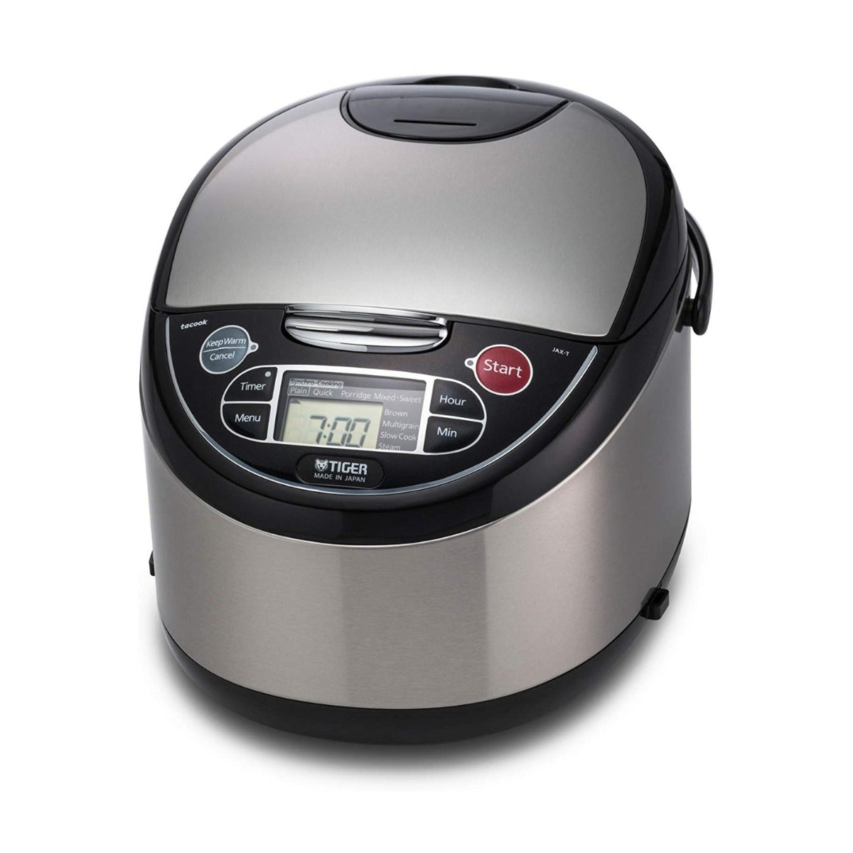 Tiger 5.5 Cups Rice Cooker with Food Steamer & Slow Cooker, Stainless Steel Black ( MADE IN JAPAN)