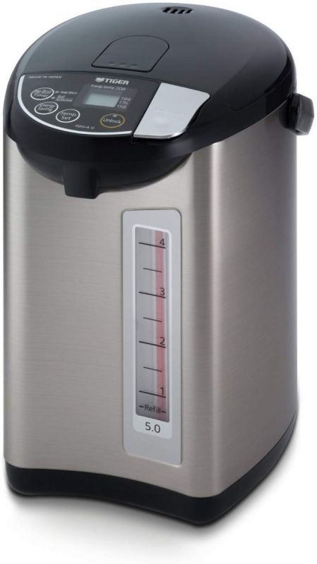 Panda Electric Hot Water Boiler and Warmer, Hot Water Dispenser, 304  Stainless Steel Interior (Stainless Steel/Brown, 4.0 Liter)